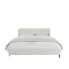 bézs kárpitozott franciaágy 213 * 146 cm (matrac mérete 140*200 cm) ágytámla magassága: 83 cm