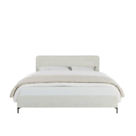 bézs kárpitozott franciaágy 213 * 146 cm (matrac mérete 140*200 cm) ágytámla magassága: 83 cm