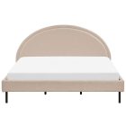 Minimalista bézs buklé franciaágy félköríves fejtámasszal. Méretei: Magasság: 116 cm Szélesség: 192 cm Hossz: 214 cm Lábak magassága: 18 cm Fejtámla: 98 x 172 cm Fekvőfelület: 180 x 200 cm