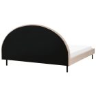 Minimalista bézs buklé franciaágy félköríves fejtámasszal. Méretei: Magasság: 116 cm Szélesség: 192 cm Hossz: 214 cm Lábak magassága: 18 cm Fejtámla: 98 x 172 cm Fekvőfelület: 180 x 200 cm