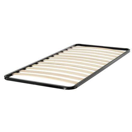 Fekete fém egyszemélyes ágy fekete lábakkal. Mérete: 80x200cm