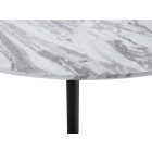 Elegáns márvány hatású kerek étkezőasztal fekete lábakkal. Méretei: magasság: 75 cm átmérő: 110 cm
