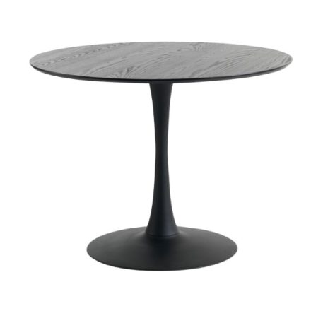 fekete kerek étkezőasztal átmérő: 100 cm magasság: 75 cm