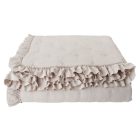 fodros, bézs poliészter ágytakaró 220*240 cm