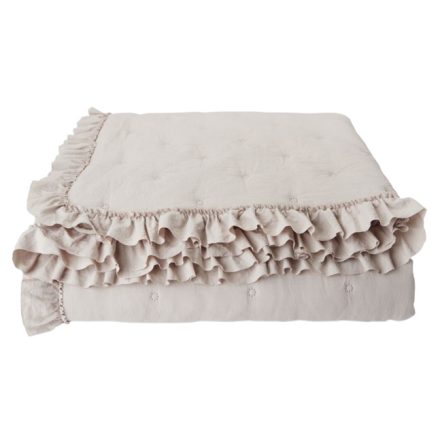 fodros, bézs poliészter ágytakaró 220*240 cm