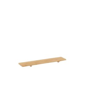 Szögletes, recés, a fürdőkád felett való felszerelésre tervezett bambuszpolc sampon, szappan és hasonló cikkek számára.  Szélessége 14,5 cm, hossza 70 cm.