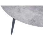 Modern kerek beton hatású szürke dohányzóasztal fekete lábakkal. Méretei: magasság: 40 cm átmérő: 79 cm alsó átmérő: 61 cm