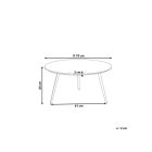 Modern kerek beton hatású szürke dohányzóasztal fekete lábakkal. Méretei: magasság: 40 cm átmérő: 79 cm alsó átmérő: 61 cm