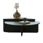 Fekete dohányzóasztal szett Magasság: 30 cm, Szélesség: 60 cm, Hosszúság: 90 cm Kisebb asztal méretei: 350 x 850 x 300 mm