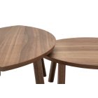 Dió furnér egymásba rakható dohányzóasztal szett Hosszúság: 72 cm, Szélesség: 47 cm Maximális magasság: 36 cm