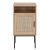 Világos fa, rattan éjjeliszekrény fém lábakkal. Méretei: Magasság: 78 cm Szélesség: 40 cm Mélység: 40 cm Lábak magassága: 24 cm