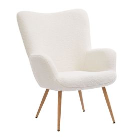 Modern törtfehér karfás szövet fotel.