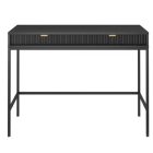 Fekete modern íróasztal 2 fiókkal. Méretei: Magasság: 77 cm Szélesség: 104 cm Mélység: 50 cm