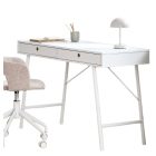 fehér írósztal. szélesség: 48 cm hosszúság: 120 cm magasság: 76 cm