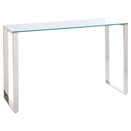 Modern és letisztult fém és üveg konzol asztal. Magasság: 75 cm Szélesség: 120 cm Mélység: 40 cm