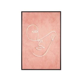Modern rózsaszín nyomtatott vászon keretezett kép. Mérete: 63 x 93 cm.
