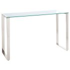 Modern és letisztult fém és üveg konzol asztal. Magasság: 75 cm Szélesség: 120 cm Mélység: 40 cm
