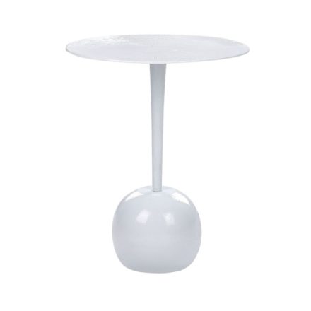 fehér fém dohányzóasztal magasság: 49 cm szélesség: 40 cm hossz: 40 cm lábak magassága: 31 cm