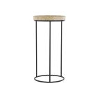 Modern gránit hatású kisasztal homok színű lappal, fekete fém lábakkal. mérete: 62 x 31 x 31 cm