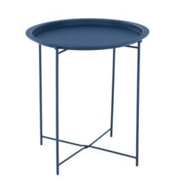 Praktikus tálca-asztal, sötétszürke-bézs, fém. Méretei: Átmérő: 45cm Magasság: 53 cm