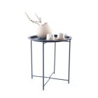 Praktikus tálca-asztal, sötétszürke-bézs, fém. Méretei: Átmérő: 45cm Magasság: 53 cm