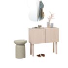 szürke/bézs rostkő lerakóasztal átmérő: 34 cm, magasság: 46 cm súly: 15 kg