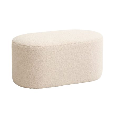 Modern hosszúkás törtfehér szövet  puff.