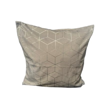 Szürke ezüst, geometrikus mintás díszpárna mérete: 40*40 cm