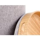 Minimál szürke szövet2 darabos puff szett natúr fa tetővel, tároló funkcióval. Méreteik: Magasság:450 mm Átmérő:380 mm Puff méretek:390 x 350 mm