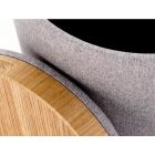 Minimál szürke szövet2 darabos puff szett natúr fa tetővel, tároló funkcióval. Méreteik: Magasság:450 mm Átmérő:380 mm Puff méretek:390 x 350 mm