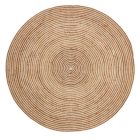 Natúr bézs színű rattan hatású 180 cm átmérőjű kerek szőnyeg.