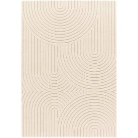 Modern beige színű, kevert anyagú geometrikus önmagában mintás szőnyeg. Méretei: 160 cm x 230 cmModern beige színű, kevert anyagú geometrikus önmagában mintás szőnyeg. Méretei: 120 cm x 170 cm