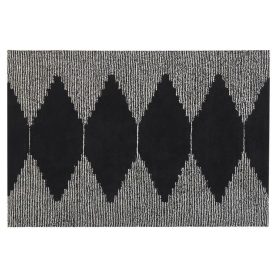 Modern fekete és fehér minimál stílusú pamut szőnyeg. Mérete: 160x230 cm