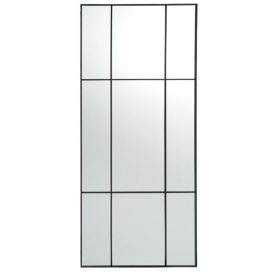 fekete keretes osztott tükör szélesség: 80 cm magasság: 180 cm mélység: 3 cm