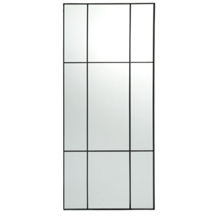 fekete keretes osztott tükör szélesség: 80 cm magasság: 180 cm mélység: 3 cm